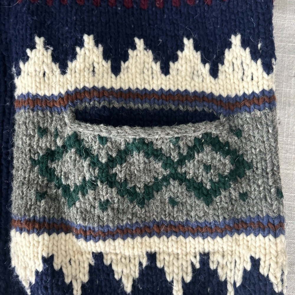 Vintage Wool Earth Ragz Fair Isle Cardigan Sweater Cabin Core Size L - Picture 6 of 6